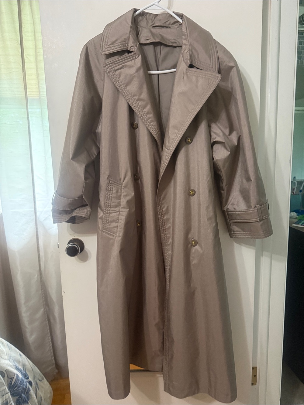 Classic Taupe Rain/ Trench Coat - Women’s petite 14P